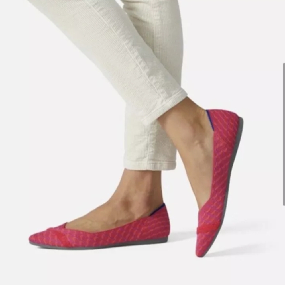 NWOT Rothy's Women's Red Pomegranate Grid Point Flats